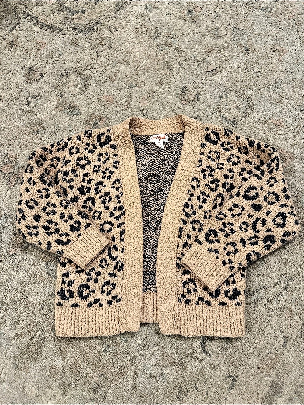 Cat & Jack Toddler Girls Leopard Print Cardigan Sweater 4T